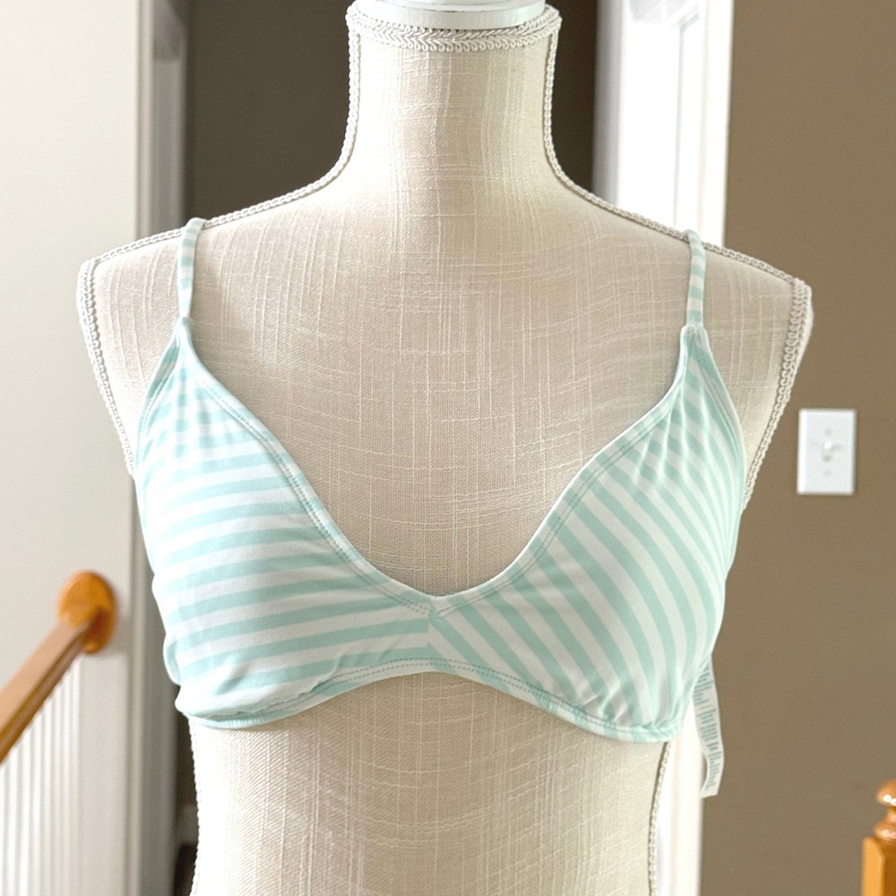 Carve Designs Tamarindo Swim Top Regatta Mint Green White Striped XL